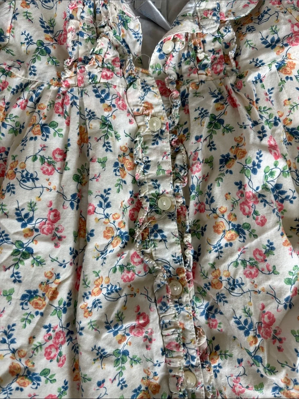 Ralph Lauren Cream Floral Ruffle Dress and Bloomers